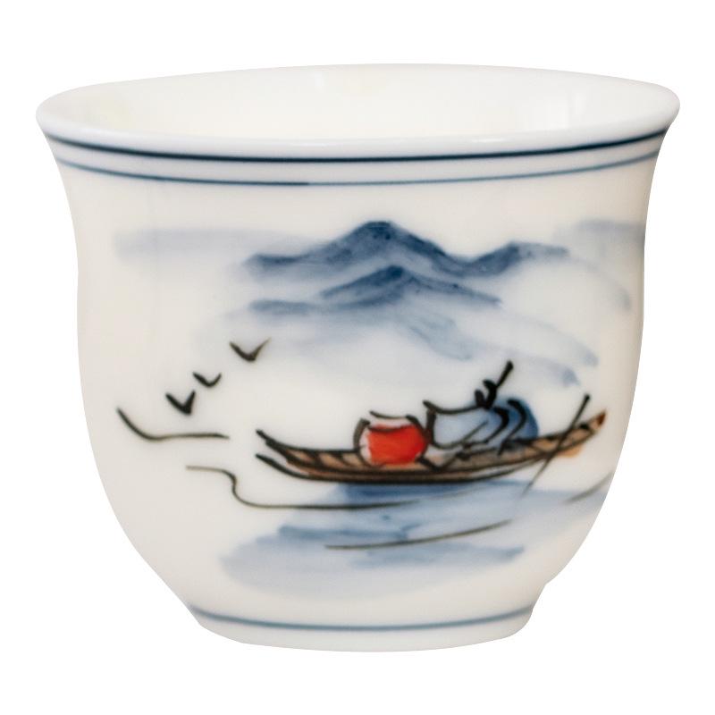 Hand-Painted Retro Ceramic Kung Fu Tea Cup Set