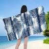 Vibrant Tropical Hibiscus Palm Leaf Beach Towel Quick Dry Summer Pool Towel Colorful Floral Hawaiian Print Beach Blanket