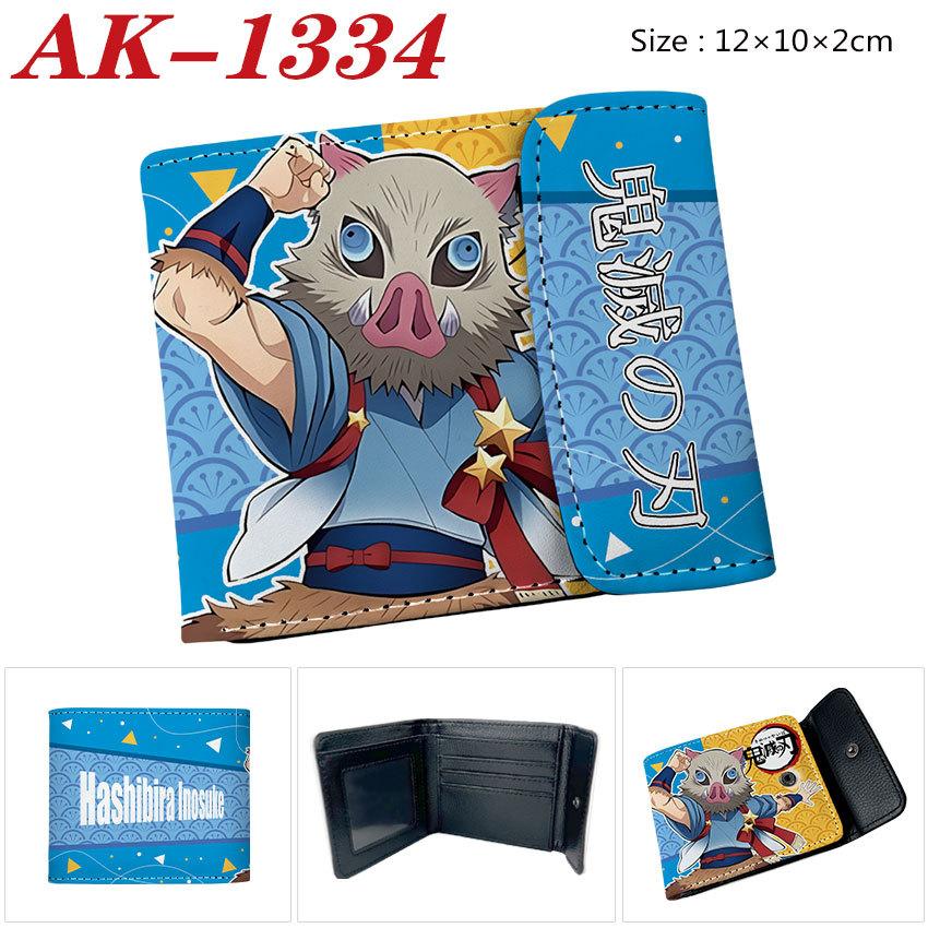 Demon Slayer Wallet Anime Bi-Fold PU Snap Short Purse Portable Card Holder Tanjiro Nezuko