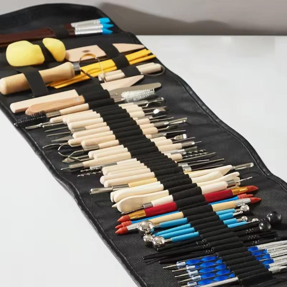 61Pcs/Set Pottery Clay Sculpting Tools Kit for Art Craft Ceramic Wax Clays Carving Tool,Pottery Sculpting Modeling Tools Set