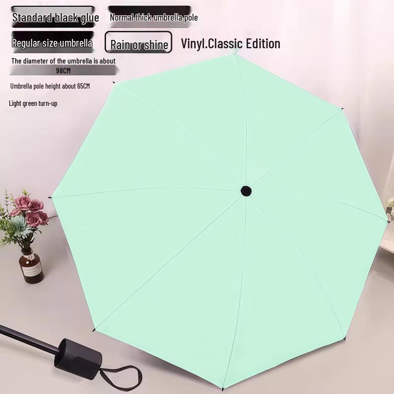 Yu Zhong Dual-Use Large Folding Umbrella for Men & Women, Sun & Rain Protection, Black Glue Shade, Perfect Gift.