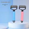 Pet Dematting Comb: Double-Sided Stainless Steel for Dogs & Cats, Floating Hair Removal Tool.