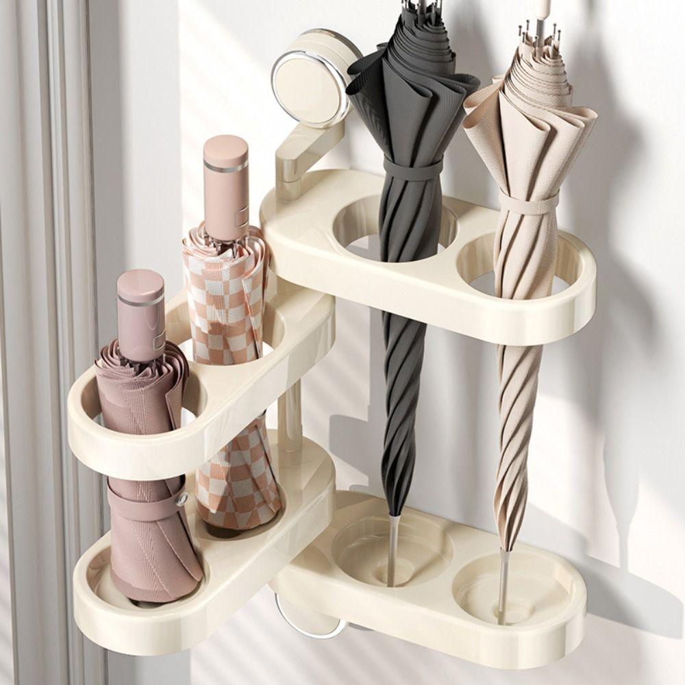 Creative Umbrella Storage Rack Suction Cup Umbrella Organizer Shelf  Door