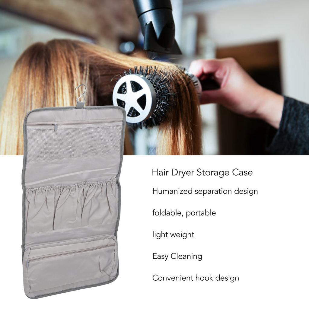 Aufbewahrungskoffer für Haartrockner Faltbar Tragbar Humanisiertes Trenndesign Reise-Haartrocknertasche mit Haken