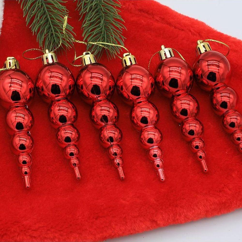 6pcs Painted Christmas Gourd String Pendant Reusable Xmas Tree Ornaments  Wedding Party