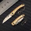 Brass Folding Pocket Knive Mini Utility Zipper Knife Tool For Unpacking Express Boxes Outdoor EDC Keychain Knife Peel Fruits