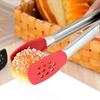 Silicone Head BBQ Grilling Tongs Food Grade Stainless Steel Tongs  Kitchen Use