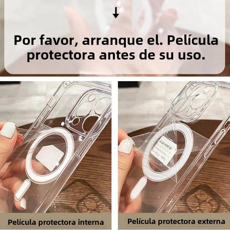 Luxury Magnetic Wireless Charge For Magsafe Case for iPhone 17 16 15 14 13 12 11 Pro XR XS Max Plus Mini Transparent Back Cover