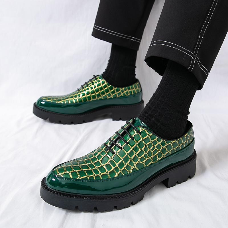 Fashion Classic Men Height-increasing Derby Shoes Men Thick-soled Anti-slip Lace-up Business Office Brand Leather Shoes Men Sizes 38-46