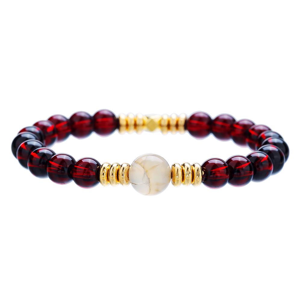 Natural Stone Elastic Bracelet: 8mm Aventurine, Tiger Eye, Amethyst, Garnet Beads