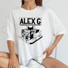 Alex G Funny Print T-shirt Fashion Style Gothic Casual Top Loose Short Sleeve Crew-neck Shirt