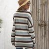 Oversize Women Loose Stripe Sweatshirt Sweater Round Neck Tshirt