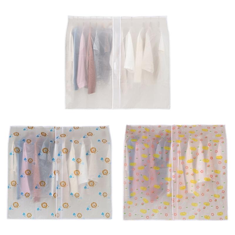 Clear Reusable Wardrobe Clothes Protectors Dustproof Hanging Organizers Clothing Rack Covers For Long Coat Garment Bag