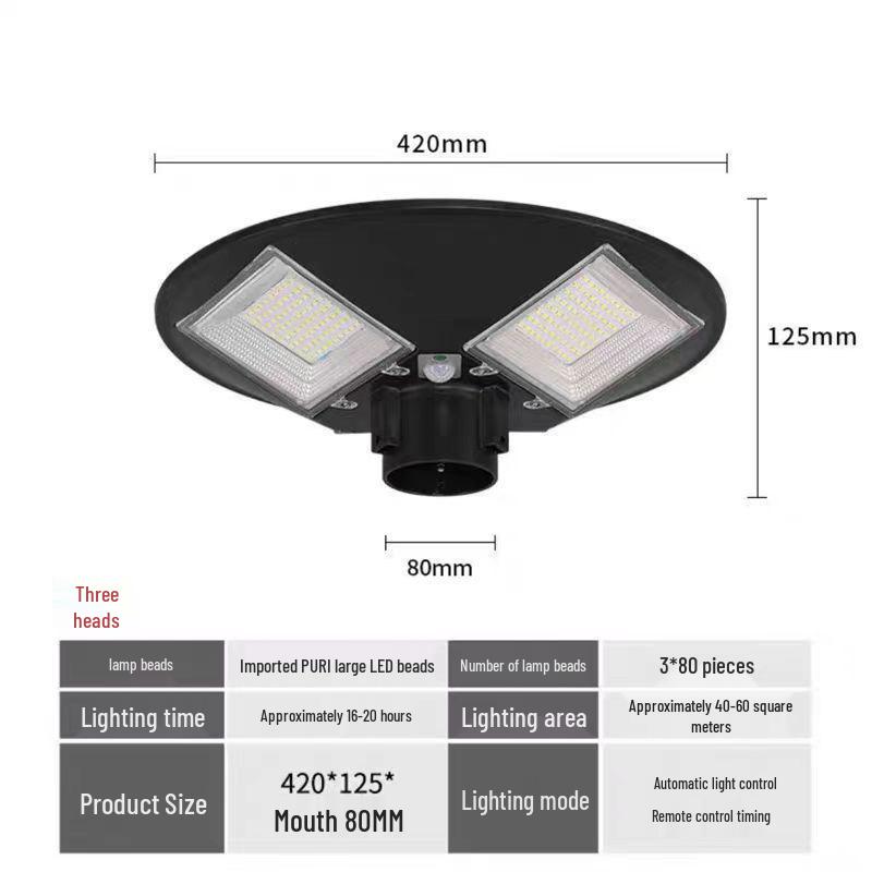 Custom UFO Shaped Solar Powered Waterproof Outdoor Lamp - Super Bright High Power Circular Design
