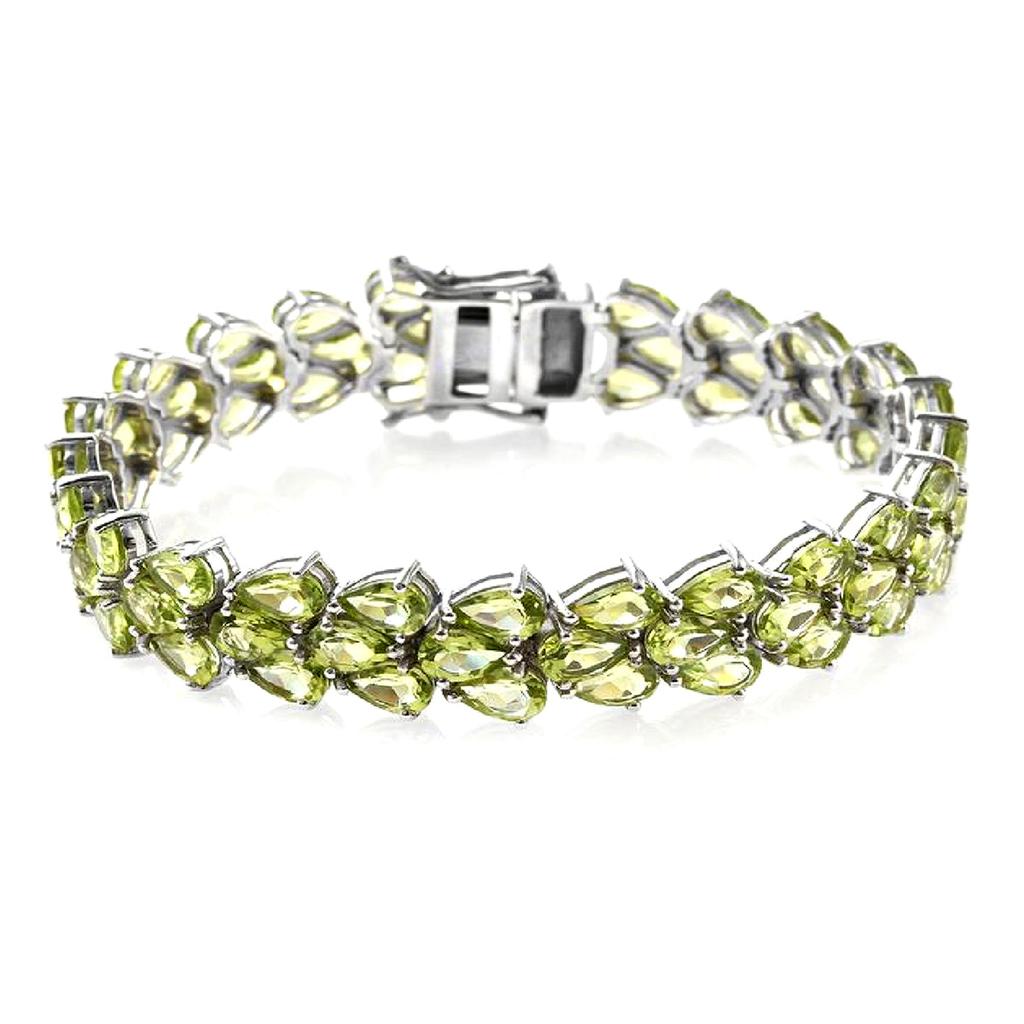 Peridot Tennis Bracelet -925 Sterling Silver