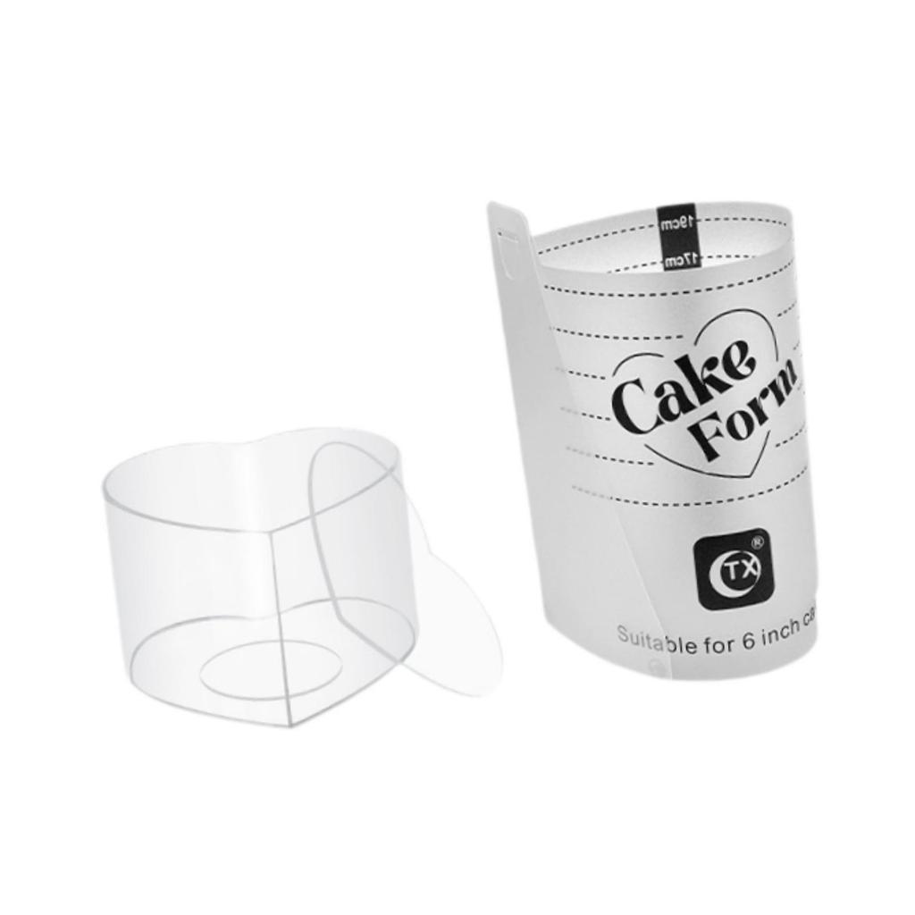 Heart Cake Disc Practical Acrylic with Form for Home Kitchen Restaurant 6inch