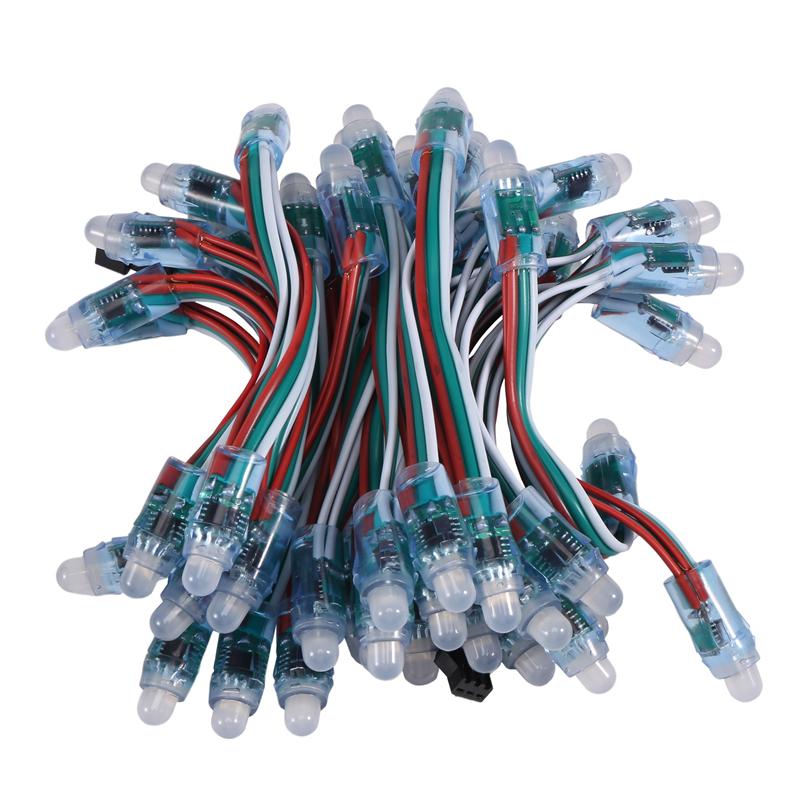 50Pcs WS2811 RGB LED Pixels Light Individually Addressable 12Mm Diffused Digital Full Color LED Pixel Module Light DC12V