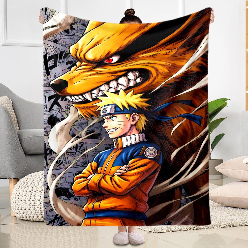 Naruto And Nine-tailed Fox Suitable Blanket for Offices, Travel, Living Rooms Also a Good Gift for Friends and Family Suitable for All Seasons.