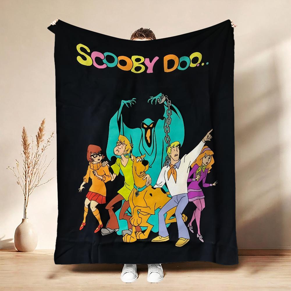 Scoobydoo Gang Anime Printed Blanket Skinfriendly Soft Fleece Blanket For Outdoor Travel Lightweight Home Decor Holiday Gift