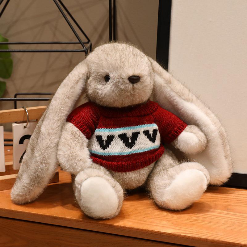 Easter Bunny Plush Toy: Long-Eared Chubby Rabbit Doll for Kids