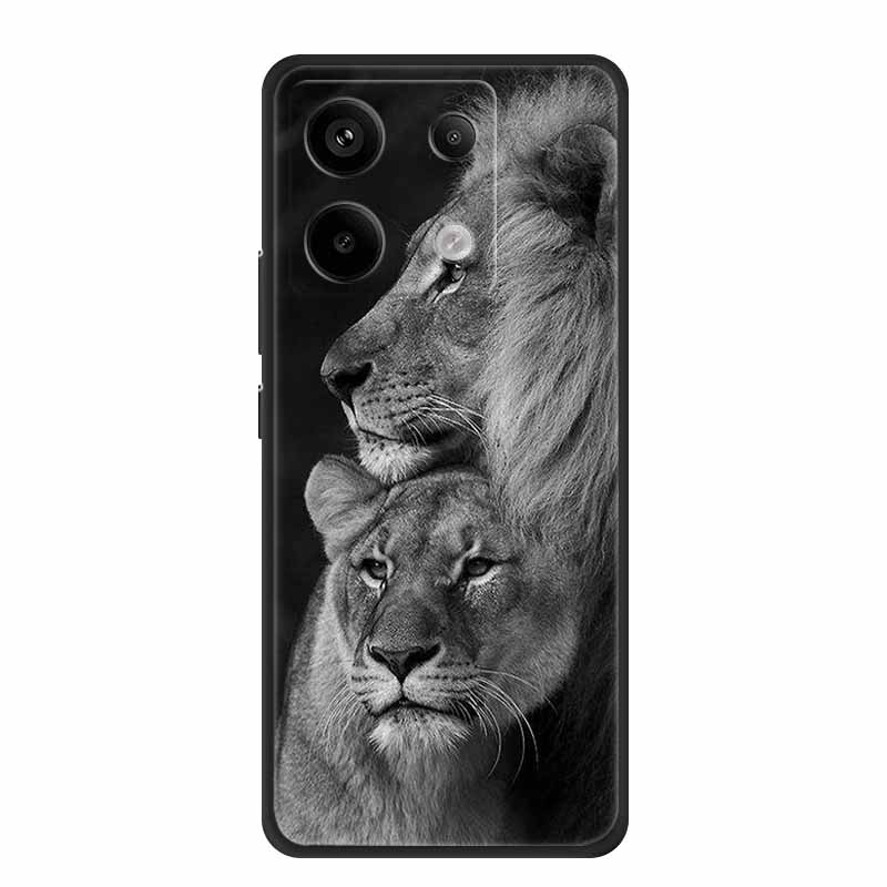 For Xiaomi Redmi Note 13 Pro 5G 4G Case Animals TPU Soft Silicone Back Cover Phone Cases for Redmi Note13 4G 5G Bumper Wolf Para