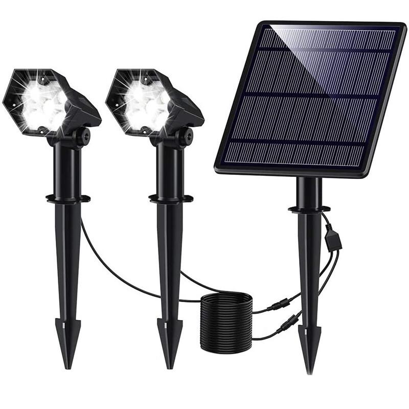 Solar Dual-Head Lawn Spotlight