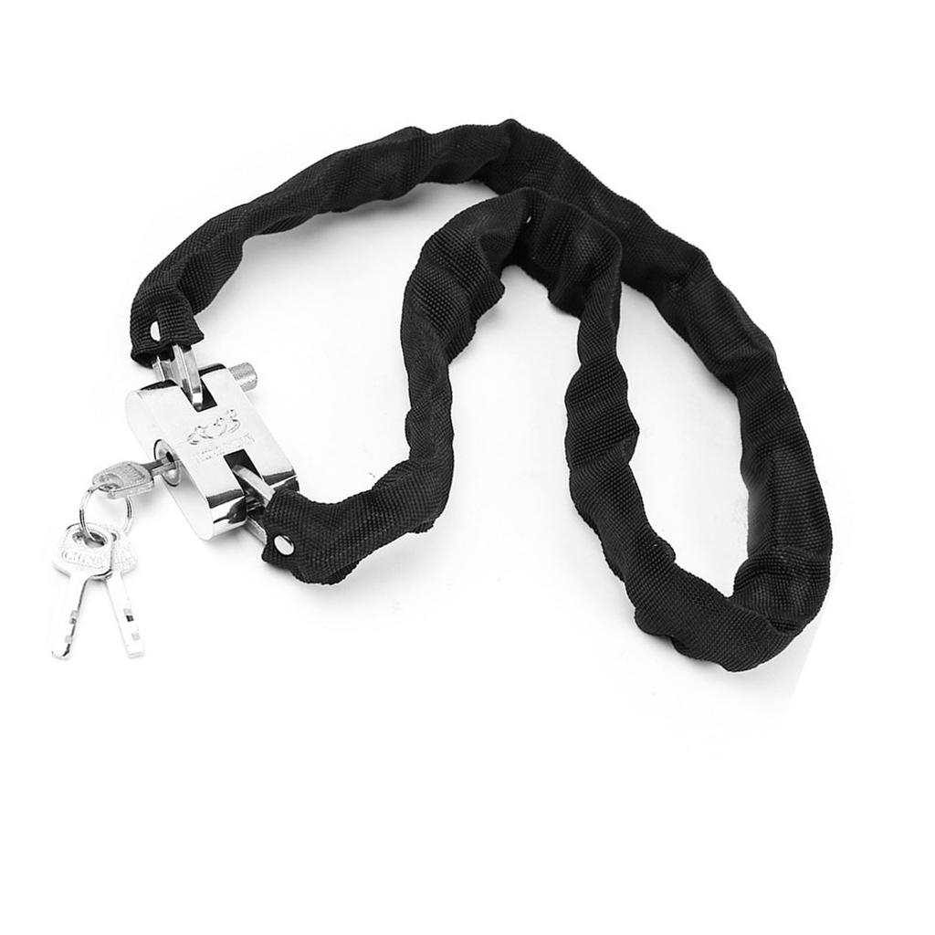 Bike Lock Steel Oxford Cloth Corrosion Resistance Anti Theft Bike Chain Lock Black