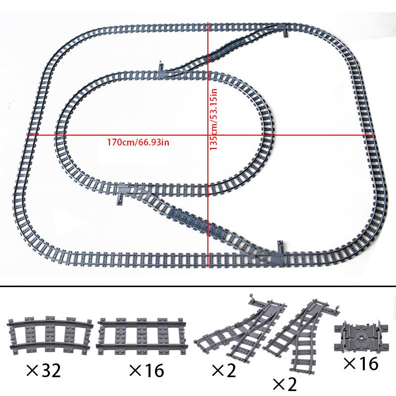 MOC Compatible With LEGO Train Track Combination Scene Building Blocks DIY Cross Track Railroad Flexible Bricks Toys Rail Car