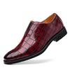 Men's Fashion Plus Size Black Stone Pattern Leather Slip-On Shoes
