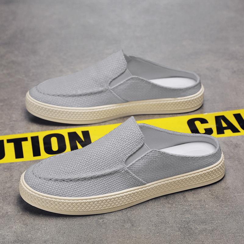 

Кеди чоловічі напівчовники для вулиці повсякденні з круглим носком дихаючі та зручні для носіння в будь-яку пору року без задника чоловічі тапочки 44