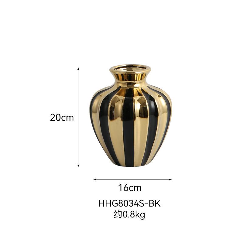 Light Luxury Ceramic Jar Creative Living Room Vase Flower Arrangement Ornaments Ceramic Jars Dining Table Decorations Handicraft