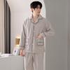Pajamas Men'S Autumn And Winter Coral Fleece Fleece Thickened Men'S Flannel Can Be Worn Outside Men'S Loungewear Suit