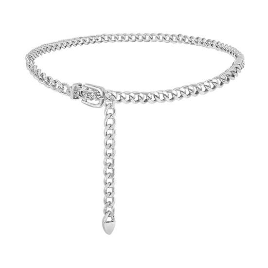 Metal Waist Chain Women for Long Chain Single/Multi-layer Adjustable Belt Body Belly серебряный