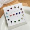 Accessories Resin Plastic Card Pack Color Zircon Stud Earrings Ear Bone Stud Set