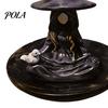 Halloween Bird Feeder Meditating Witch Feeder, Outdoor Hanging Multiple Birds Waterproof Resin for Garden Decoration Spooky