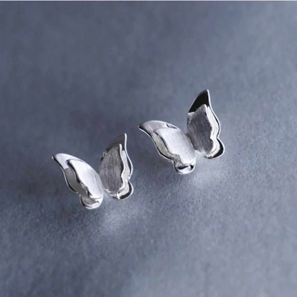 100% 925 Silver Prevent Allergy Butterfly Stud Earrings for Women Wedding Earrings Jewelry Accessories Brincos