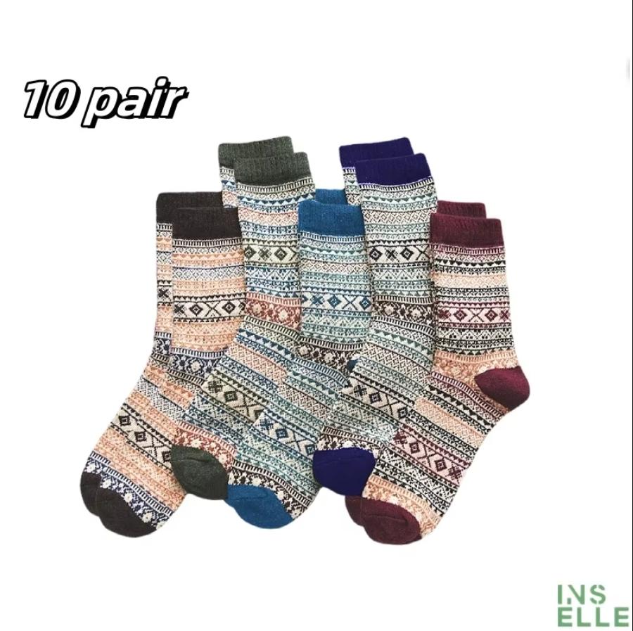 Men's Thick Warm Towel Socks 3 Pairs of Casual Solid Color Mid-calf Socks Winter Men's Socks