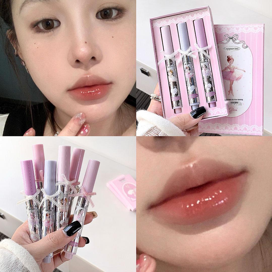 Набор увеличивающих блесков для губ Cappuvini - Стойкий, несмазывающийся тинт для более полных губ