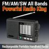 Elderly Friendly Portable Radio AM FM SW MW Bands Rechargeable Battery Radio Large Volumes Speaker Clear Sound