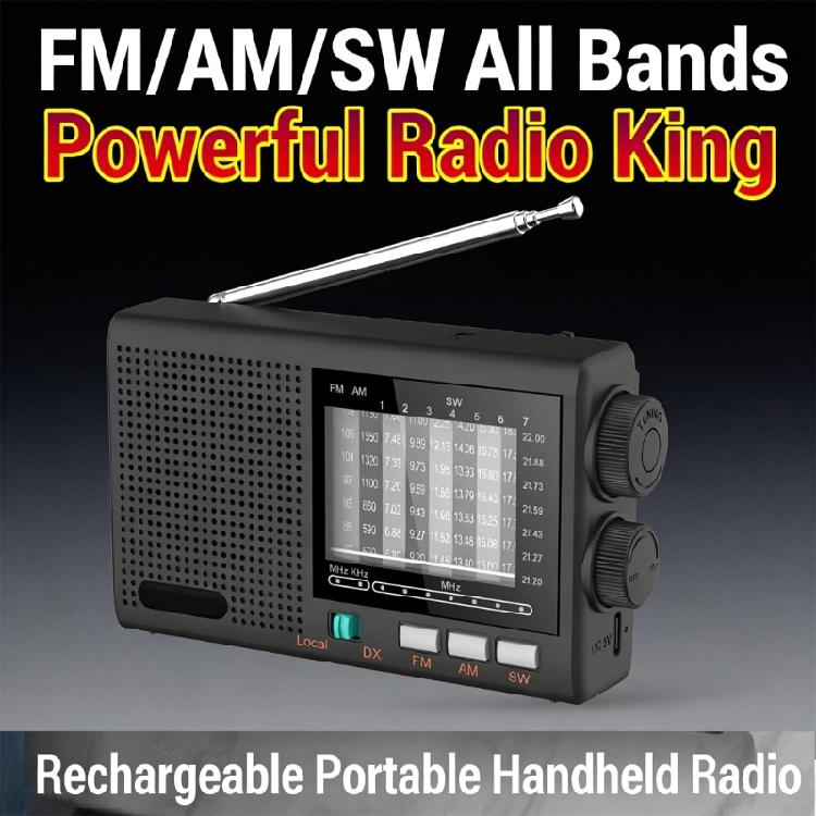 Elderly Friendly Portable Radio AM FM SW MW Bands Rechargeable Battery Radio Large Volumes Speaker Clear Sound