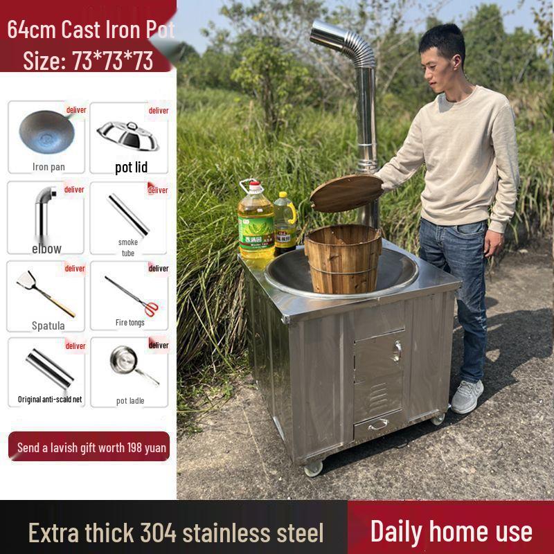 Smoke-Free Stainless Steel Wood-Burning Firewood Stove for Outdoors