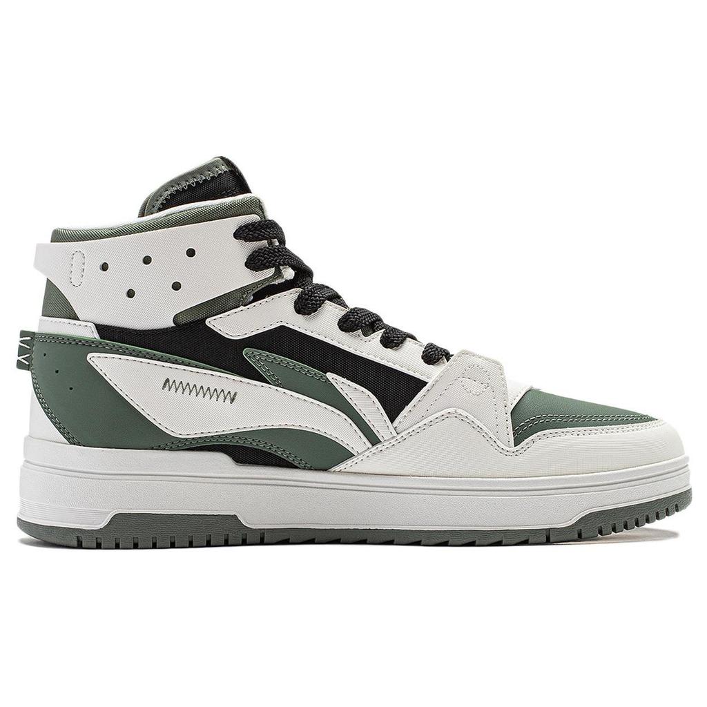 Li Ning Mountain Origin 2.0 Slip Resistant Abrasion Resistant High top Skateboard Shoes Men's White Green AGCT291-2