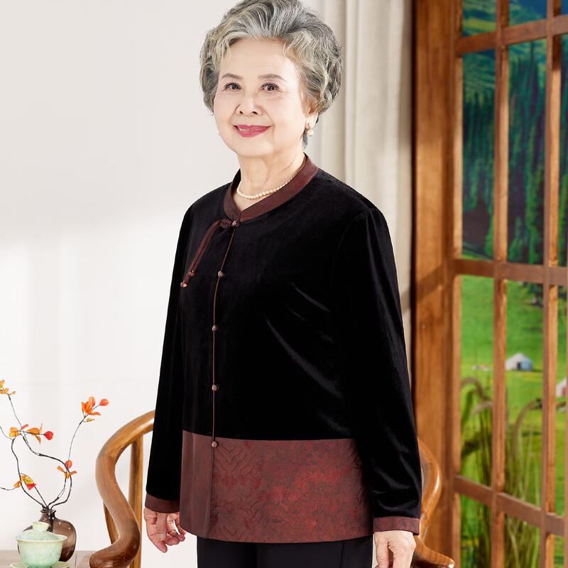 

Элегантный золотистый бархатный осенний топ в китайском стиле для женщин старшего возраста 4XL