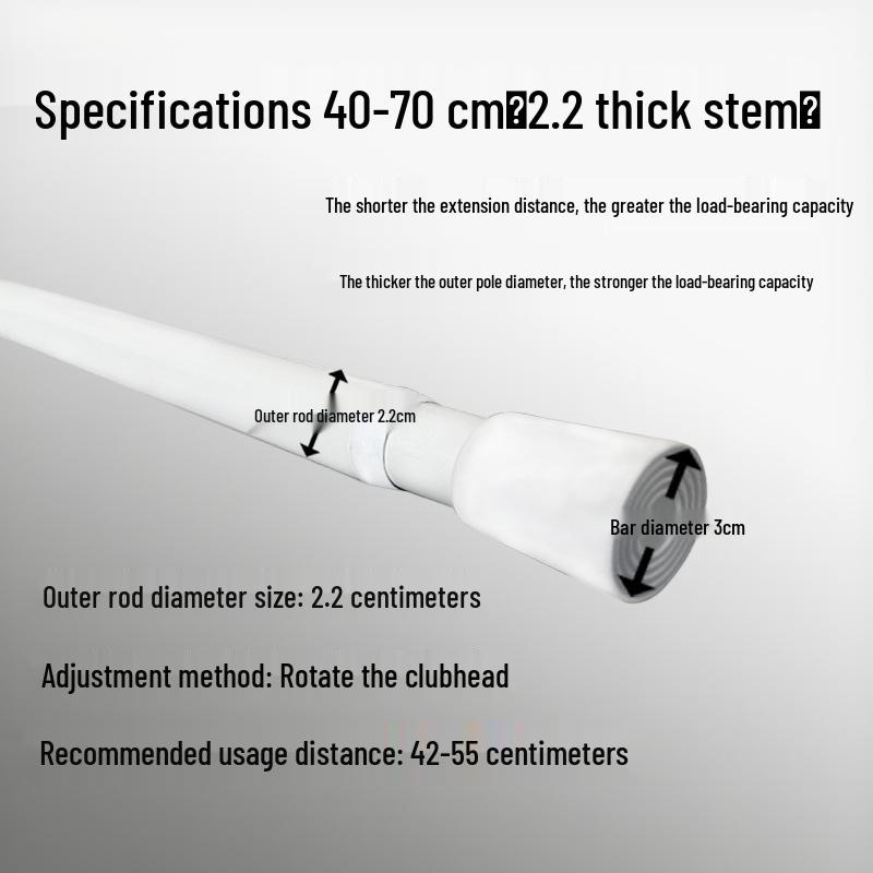 Stanzfreie Teleskop-Vorhangstange für Türen, Küchen, Kleiderschränke, Duschen und zum Wäschetrocknen
