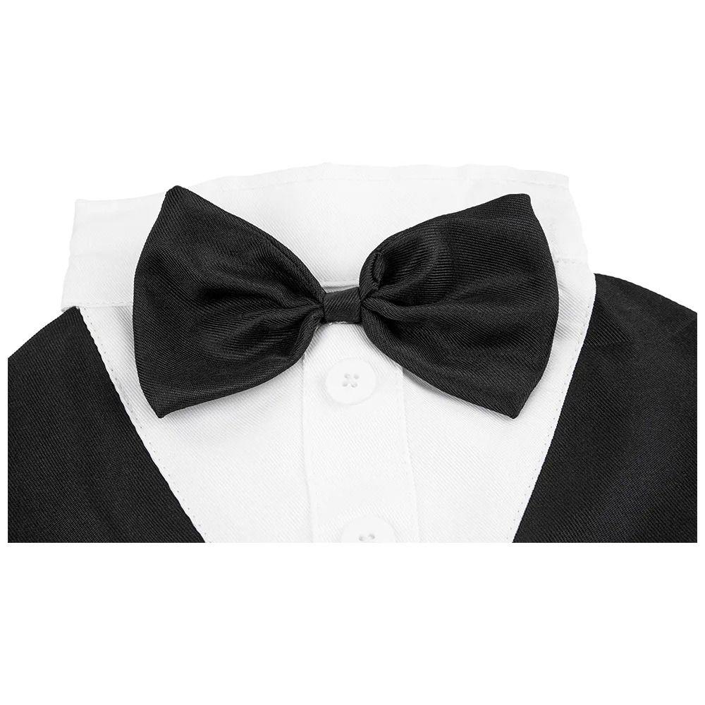 Black/Stripes Dog Tuxedo Costume Detachable Design Large Dog Costume Set Autumn Season