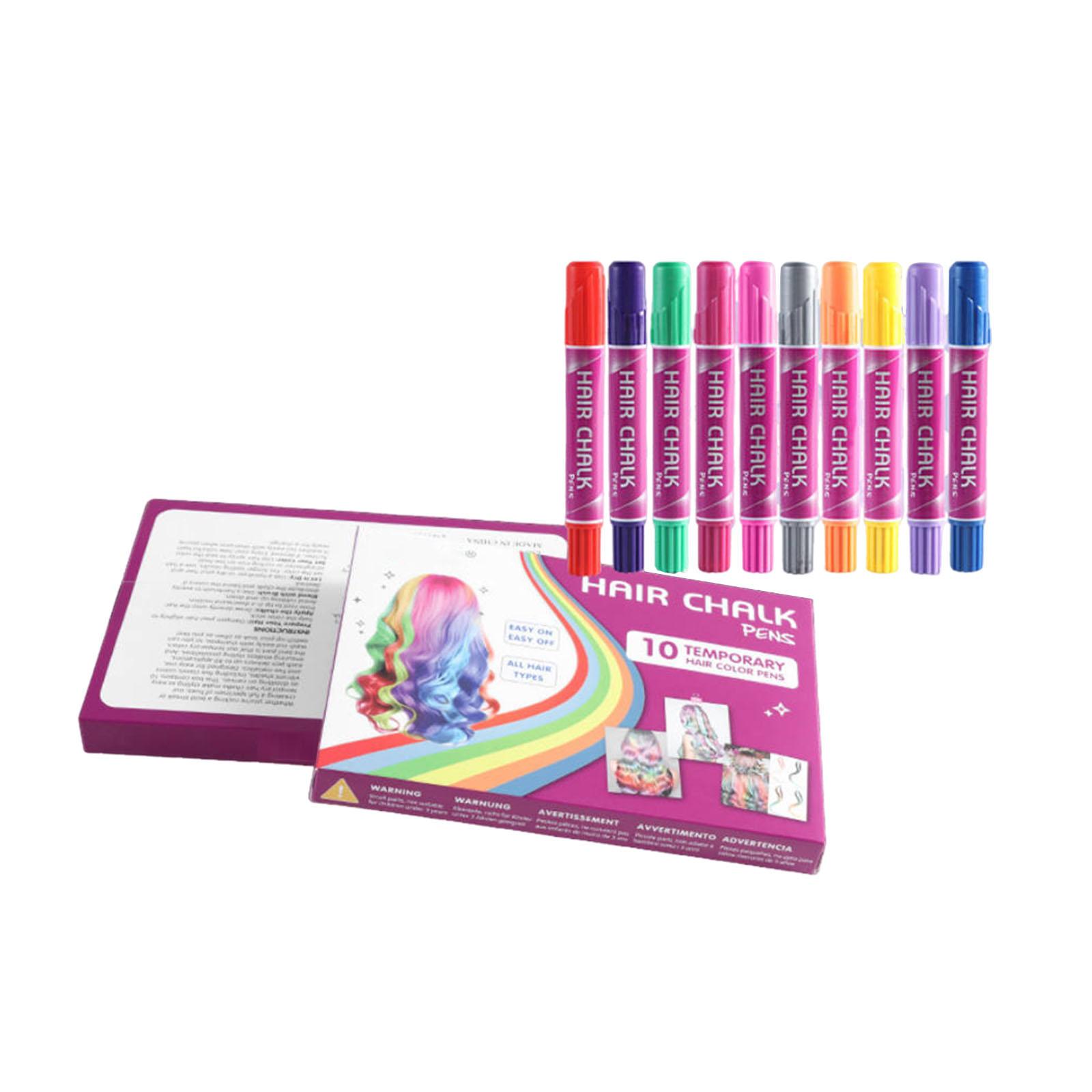 Disposable Hair Care Pens, Hair Dyeing Tools, Hair Dyeing Pens, 10 Colorful Hair Dyeing Sticks, Temporary Colored Pens, Easy To Clean, Hair Dyes. One Size