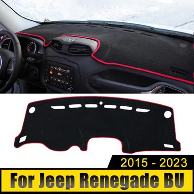 Pour Jeep Renegade BU 2015-2017 2018 2019 2020 2021 2022 2023 Tapis de protection de tableau de bord de voiture Évitez les coussinets lumineux Tapis antidérapant anti-UV