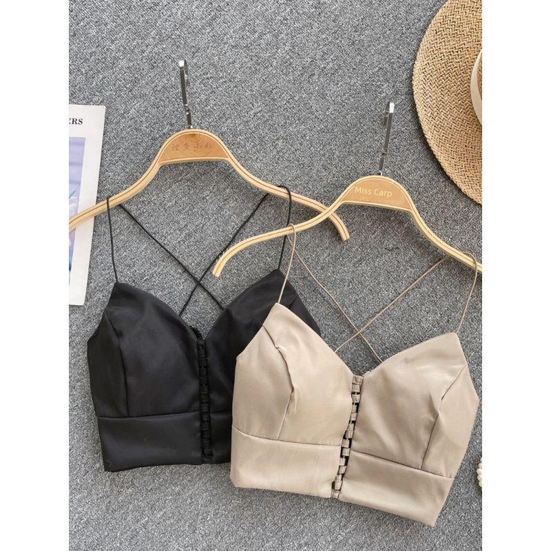 Fashion Sexy Style Camisole Women's Sexy Beauty Back Silm Short Crop Top Easiest for Match Tops 2024 Early Spring New Arrival