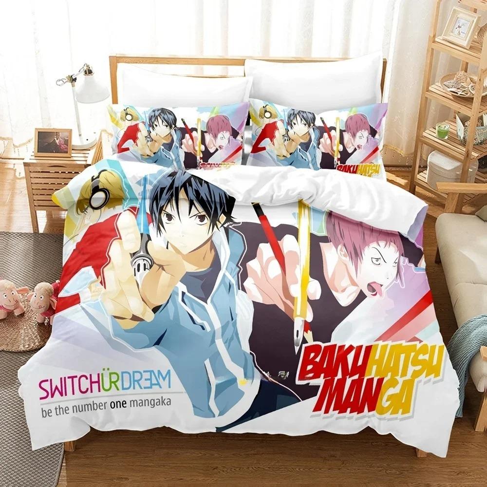 3D Design Printing Anime Bed Sheet Collection Bakuman Bed Cover Collection Twin Size Size Twin Size Full Queen Dimension King Size Size Bed Collection