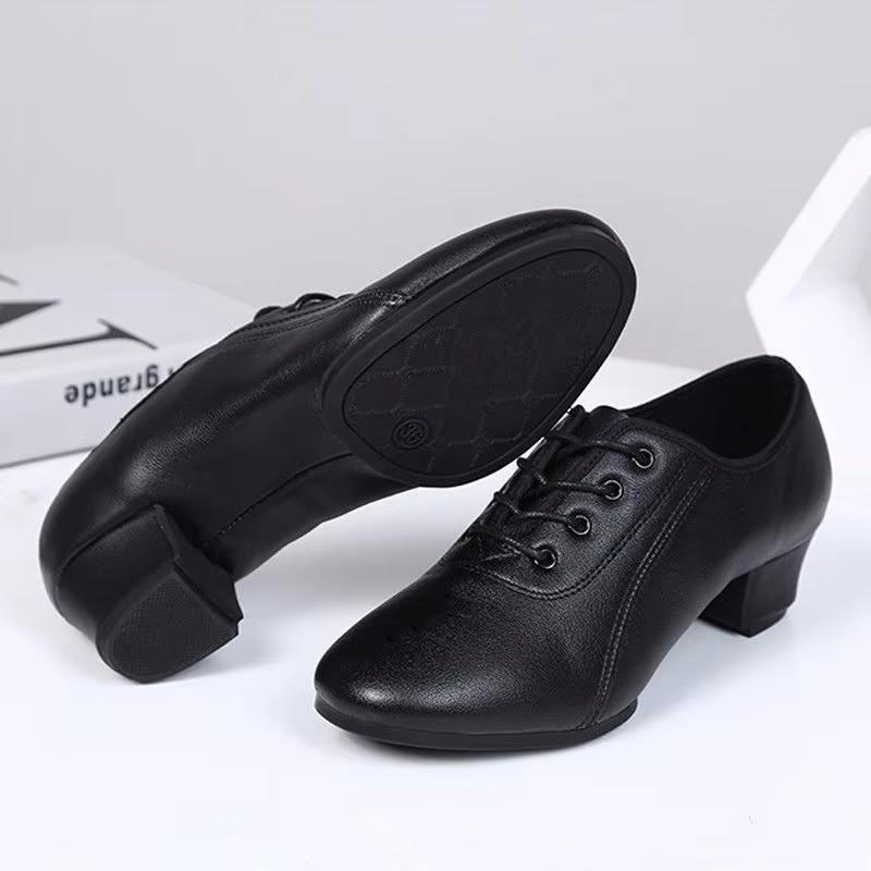 Men Dance Shoes Ballroom Sneakers Genuine Leather Latin Dance Shoes Modern Shoes Boys Shoes Children Square Ventilation Canvas